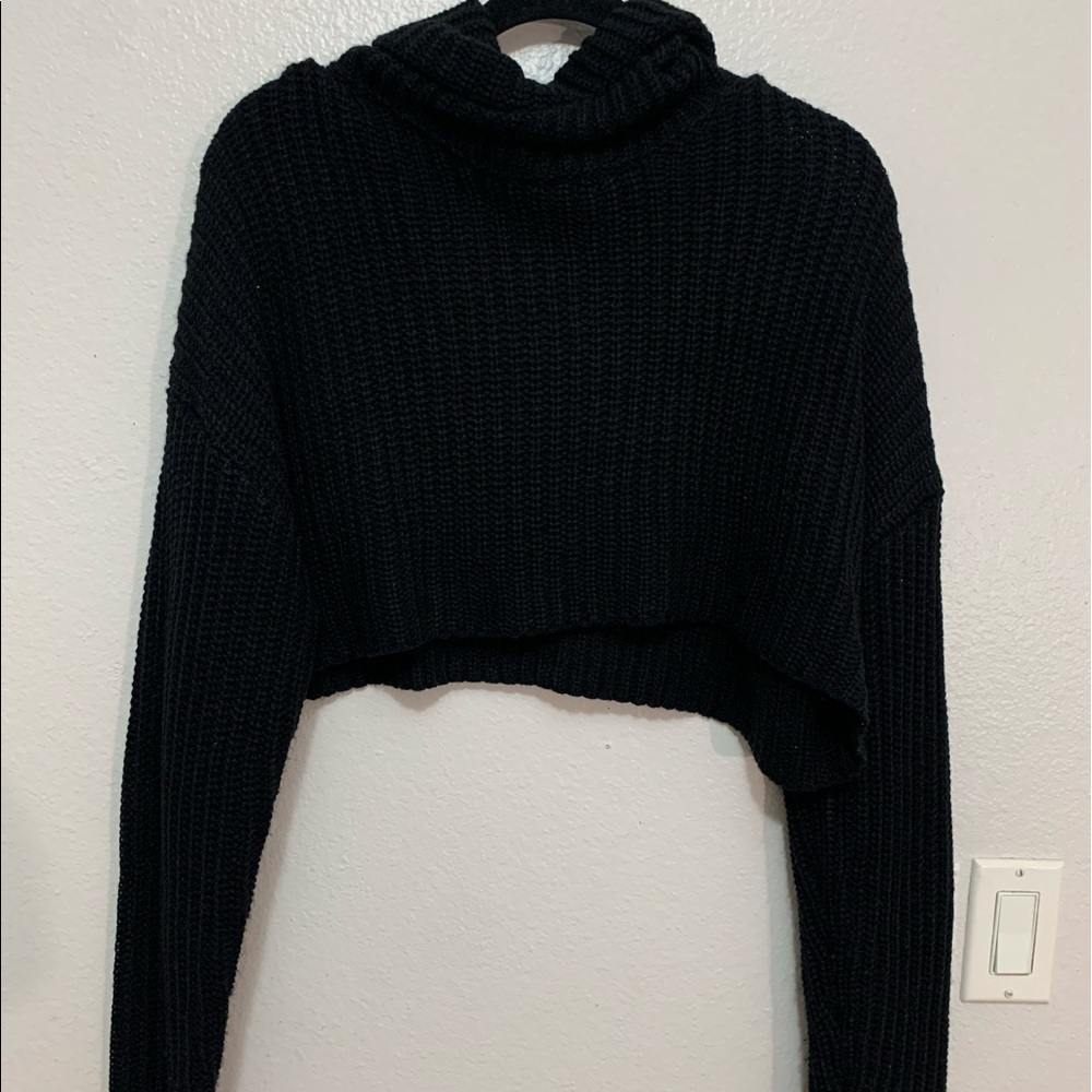 Mock Neck Purl Knit Sweater